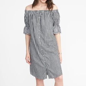 Old Navy Gingham Off The Shoulder Midi Dress